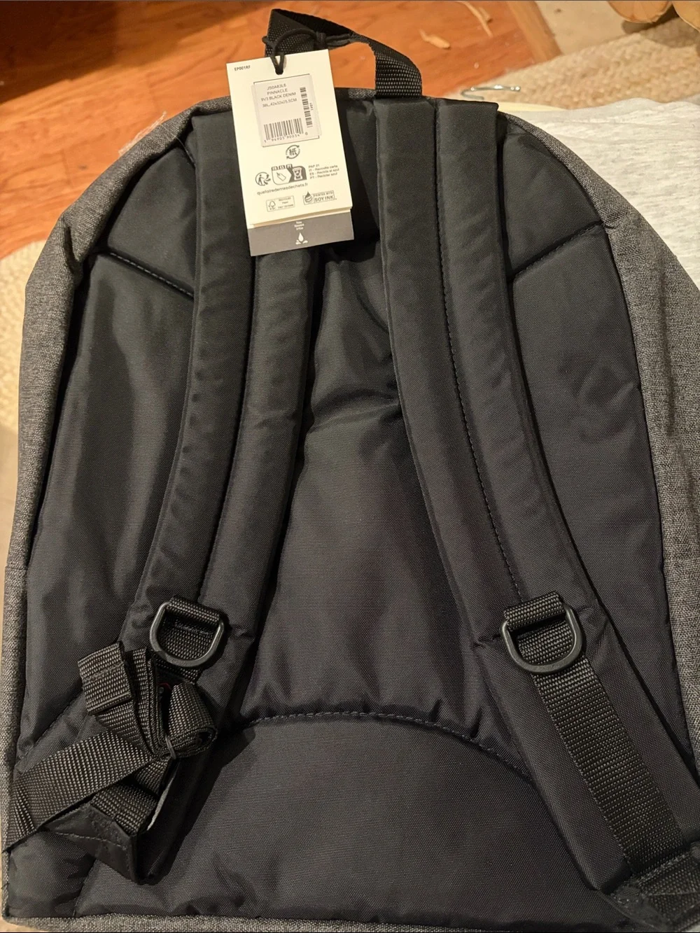 EASTPAK PINNACLE BLACK DENIM BACKBACK/NWT